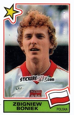Sticker Zbigniew Boniek (Poland) - Football SuperStars n. 72 - Panini
