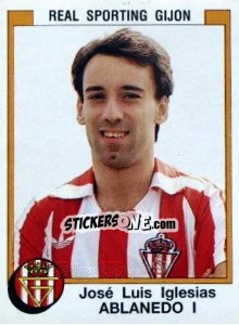 Cromo Jose Luis Iglesias Ablanedo - Liga Spagnola 1987-1988 - Panini