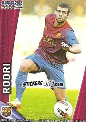 Sticker Rodri - Campeonato Nacional De Liga 2011-2012 - Mundicromo