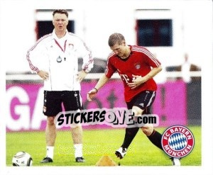 Sticker Louis van Gaal / Bastian Schweinsteiger - Fc Bayern München 2010-2011 n. 14 - Panini