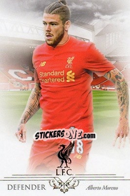 Sticker Alberto Moreno - Liverpool UNIQUE 2016-2017 n. 10 - Futera