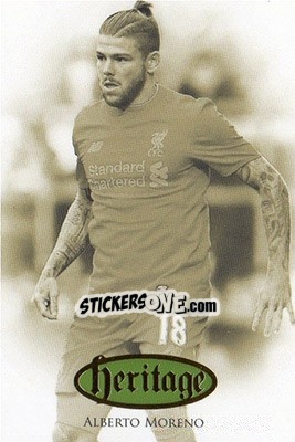 Sticker Alberto Moreno - Liverpool UNIQUE 2016-2017 n. HT10 - Futera