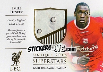 Sticker Emile Heskey - Liverpool UNIQUE 2016-2017 n. SS09 - Futera