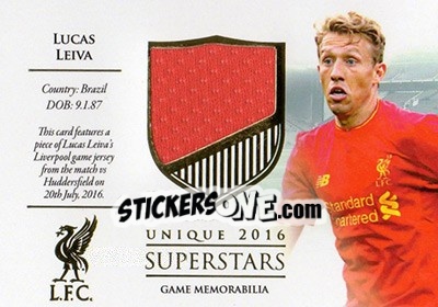 Sticker Lucas Leiva - Liverpool UNIQUE 2016-2017 - Futera