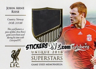 Sticker John Arne Riise - Liverpool UNIQUE 2016-2017 n. SS15 - Futera