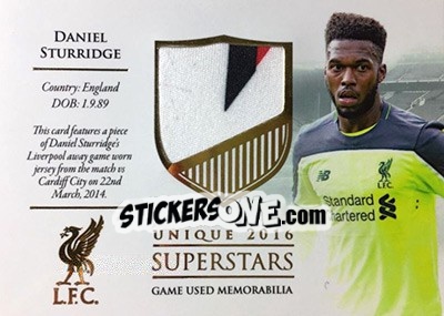 Sticker Daniel Sturridge - Liverpool UNIQUE 2016-2017 n. SS17 - Futera