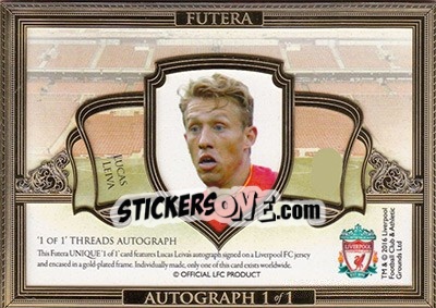 Sticker Lucas Leiva - Liverpool UNIQUE 2016-2017 n. TAH20 - Futera