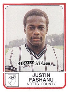 Cromo Justin Fashanu - UK Football 1983-1984 - Panini