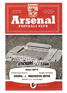 Cromo Arsenal v Manchester United 1958 - UK Football 1983-1984 - Panini