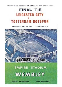 Sticker Leicester City v Tottenham Hotspur 1961