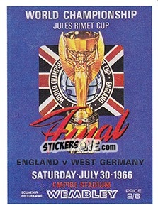 Sticker England v West Germany 1966 - UK Football 1983-1984 - Panini