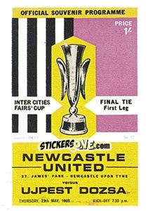 Sticker Newcastle United v Ujpest Dozsa 1969 - UK Football 1983-1984 n. 260 - Panini