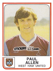 Figurina Paul Allen - UK Football 1983-1984 - Panini