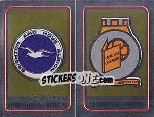 Cromo Brighton & Hove Albion / Cambridge United Badge - UK Football 1983-1984 - Panini