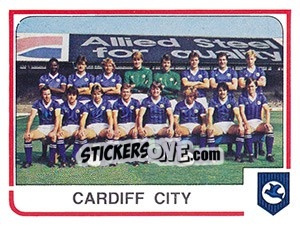 Sticker Cardiff City Team - UK Football 1983-1984 - Panini