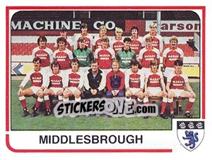 Figurina Middlesbrough Team - UK Football 1983-1984 - Panini