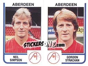 Cromo Neil Simpson / Gordon Strachan - UK Football 1983-1984 - Panini