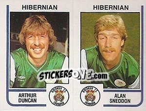 Sticker Arthur Duncan / Alan Sneddon - UK Football 1983-1984 n. 485 - Panini