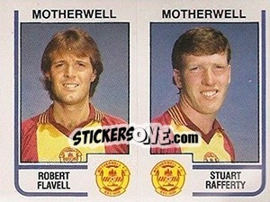 Sticker Robert Flavell / Stuart Rafferty - UK Football 1983-1984 - Panini