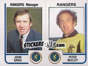 Figurina John Greig / Peter McCloy - UK Football 1983-1984 - Panini