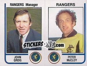 Sticker John Greig / Peter McCloy - UK Football 1983-1984 n. 502 - Panini