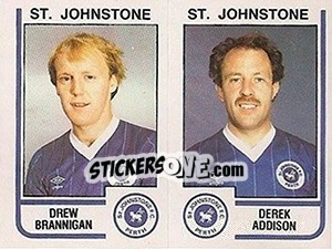 Sticker Drew Brannigan / Derek Addison - UK Football 1983-1984 - Panini