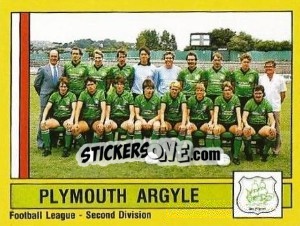 Cromo Plymouth Argyle Team - UK Football 1986-1987 - Panini