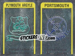Sticker Plymouth/Portsmouth Badge - UK Football 1986-1987 n. 436 - Panini