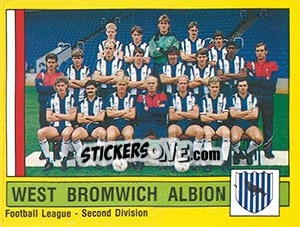 Cromo West Bromwich Albion Team - UK Football 1986-1987 - Panini
