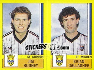 Cromo Rooney / Gallagher - UK Football 1986-1987 - Panini
