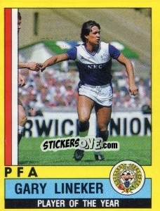Sticker Gary Lineker / player of the year PFA - UK Football 1986-1987 n. 2 - Panini