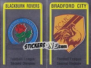 Sticker Blackburn/Bradford Badge - UK Football 1986-1987 n. 418 - Panini