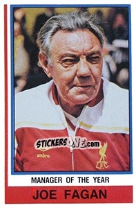 Cromo Joe Fagan (Liverpool) - UK Football 1984-1985 - Panini