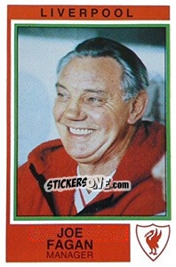 Figurina Joe Fagan - UK Football 1984-1985 - Panini