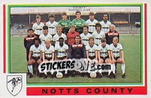 Sticker Notts County Team - UK Football 1984-1985 - Panini