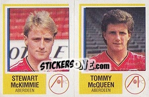 Cromo Stewart McKimmie / Tommy McQueen - UK Football 1984-1985 - Panini