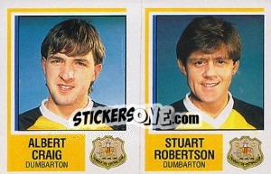 Sticker Albert Craig / Stuart Robertson - UK Football 1984-1985 - Panini