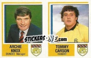 Cromo Archie Knox / Tommy Carson - UK Football 1984-1985 - Panini