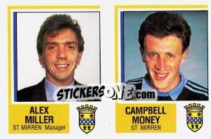 Sticker Alex Miller / Campbell Money - UK Football 1984-1985 - Panini