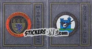Sticker Middlesbrough/Newcastle United Badge - UK Football 1982-1983 n. 378 - Panini