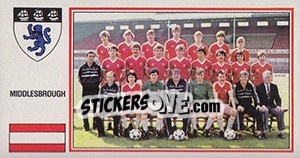 Cromo Middlesbrough Team - UK Football 1982-1983 - Panini