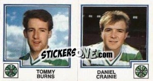 Sticker Tommy Burns / Daniel Craine - UK Football 1982-1983 - Panini