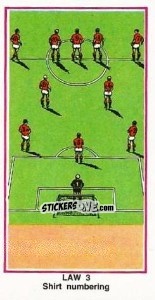 Cromo Shirt Numbering - UK Football 1982-1983 - Panini