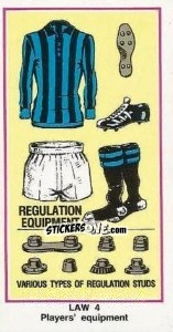 Figurina Player's Equipment - UK Football 1982-1983 - Panini