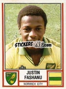 Figurina Justin Fashanu - UK Football 1980-1981 - Panini