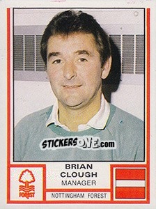 Figurina Brian Clough - UK Football 1980-1981 - Panini