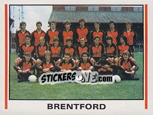 Cromo Brentford Team Photo - UK Football 1980-1981 - Panini