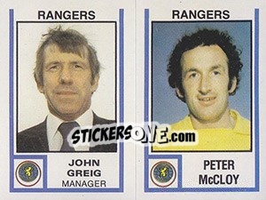 Cromo John Greig / Peter McCloy - UK Football 1980-1981 - Panini