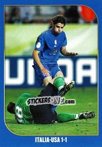 Figurina Italia-USA-1:1 - Campioni Del Mondo 2006 - Panini