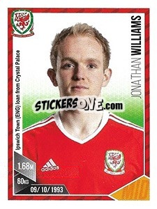Sticker Jonathan Williams - Football 2017 n. 216 - Panini